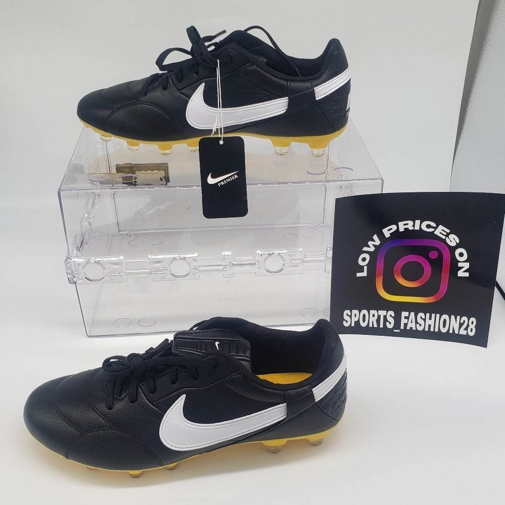 Nike Premier III FG Soccer Cleats Black White-Amarillo AT5889-005 Men’s Size 7Y